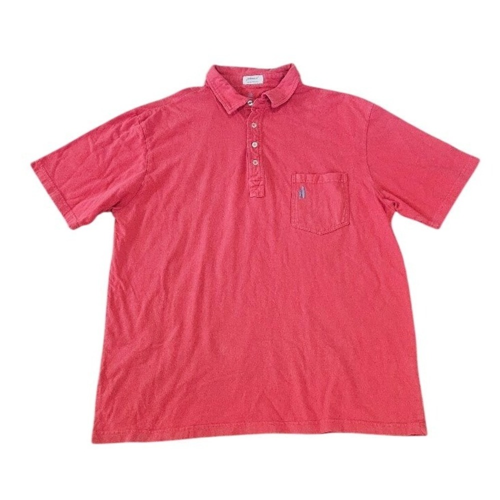 Johnnie-O Polo Shirt Mens XL Red Coral Cotton Short Sleeve Pocket Surfer Logo